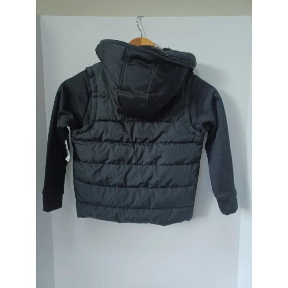 NWT Frost Free Puffer Hooded Jacket w/ Thumb‎ Holes Black Boys XS 5